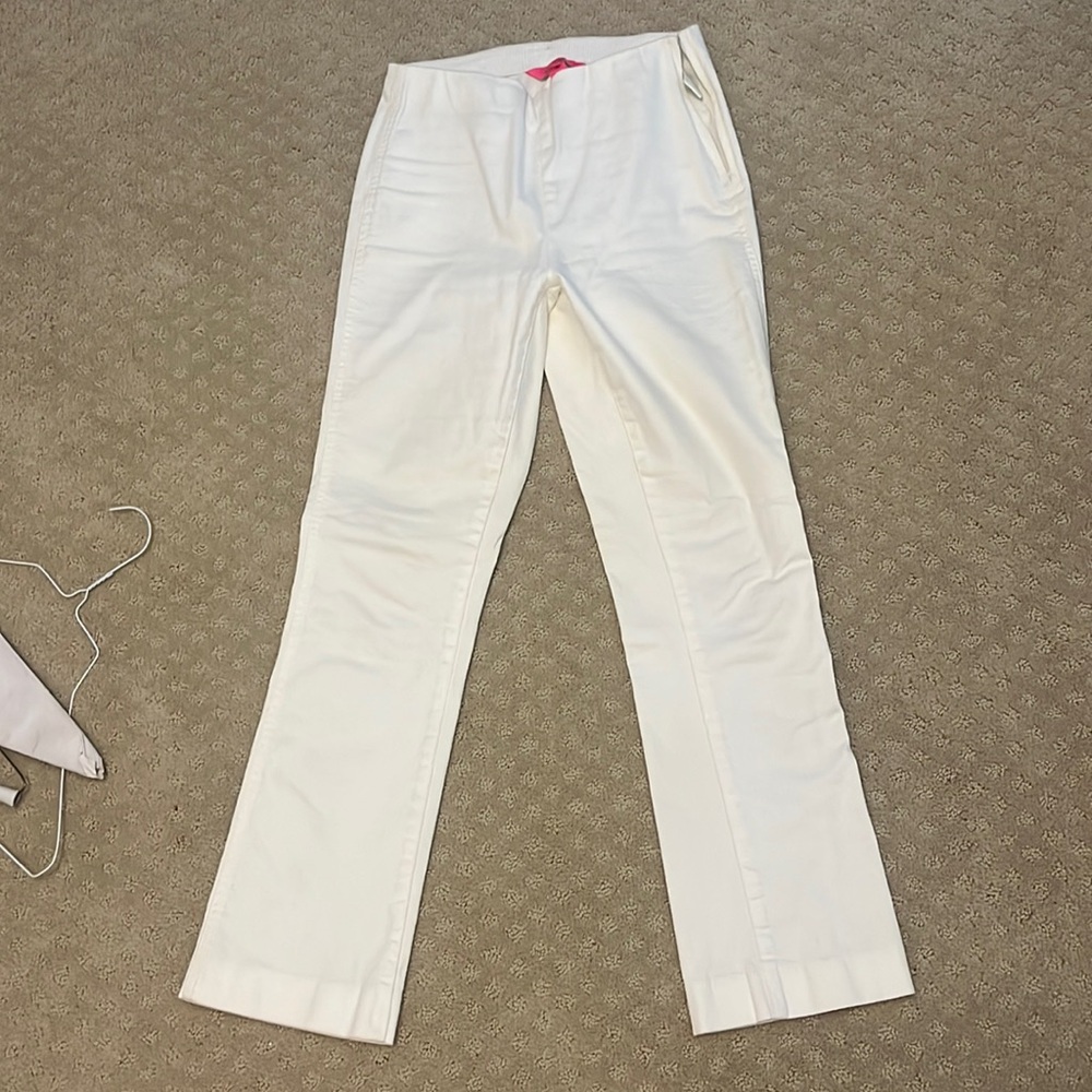 Lilly Pulitzer white side zip jeans